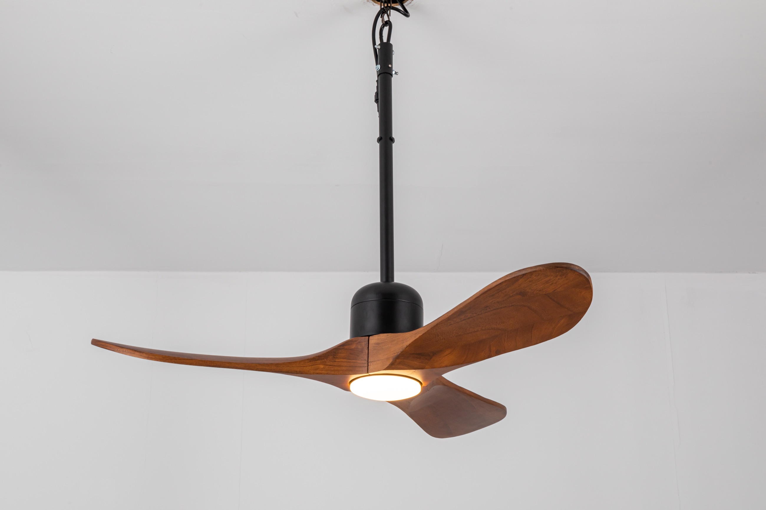 Linher F257 outdoor wood fan light installed indoors