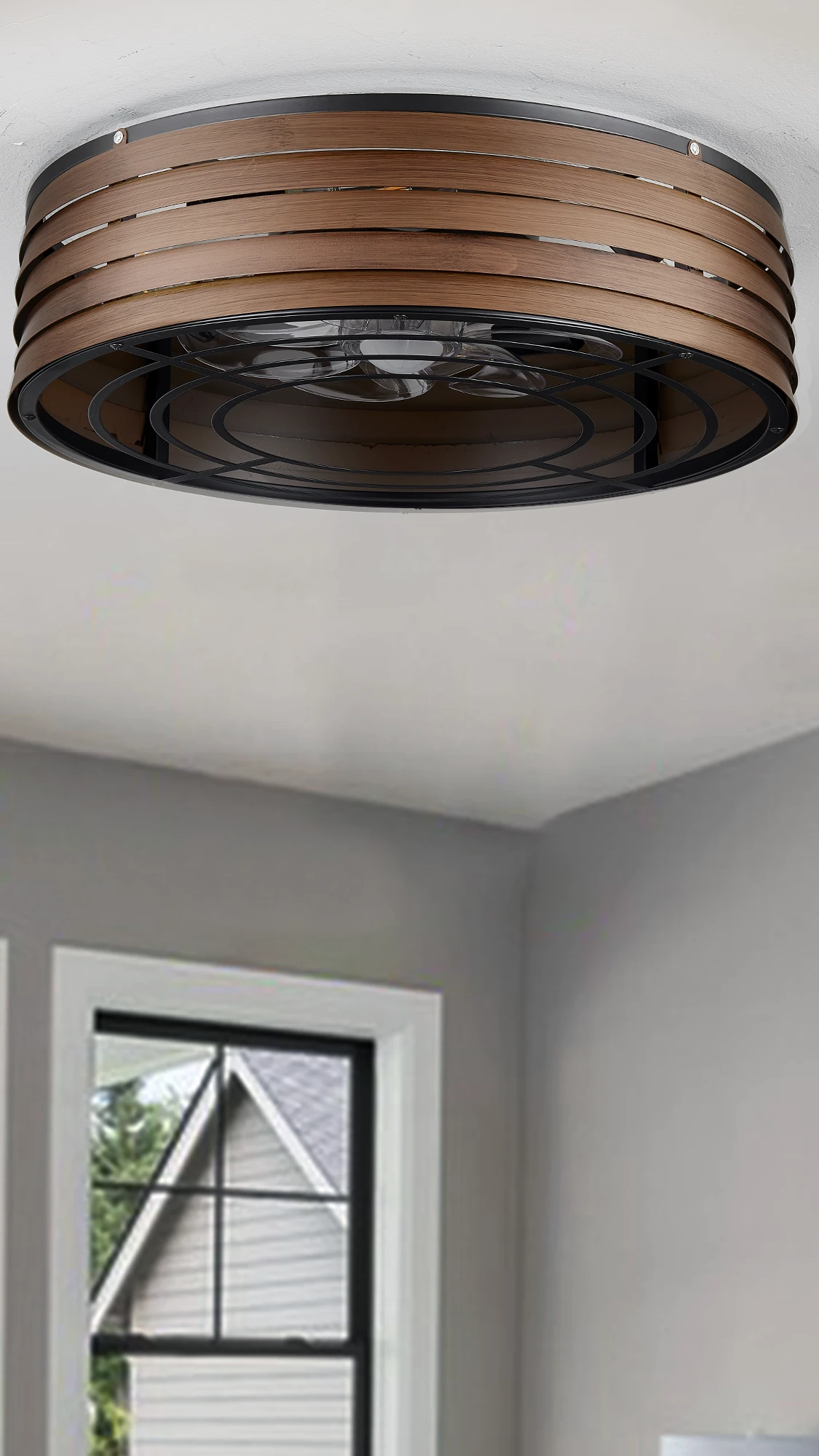Linher F251 Round Caged Fan Light